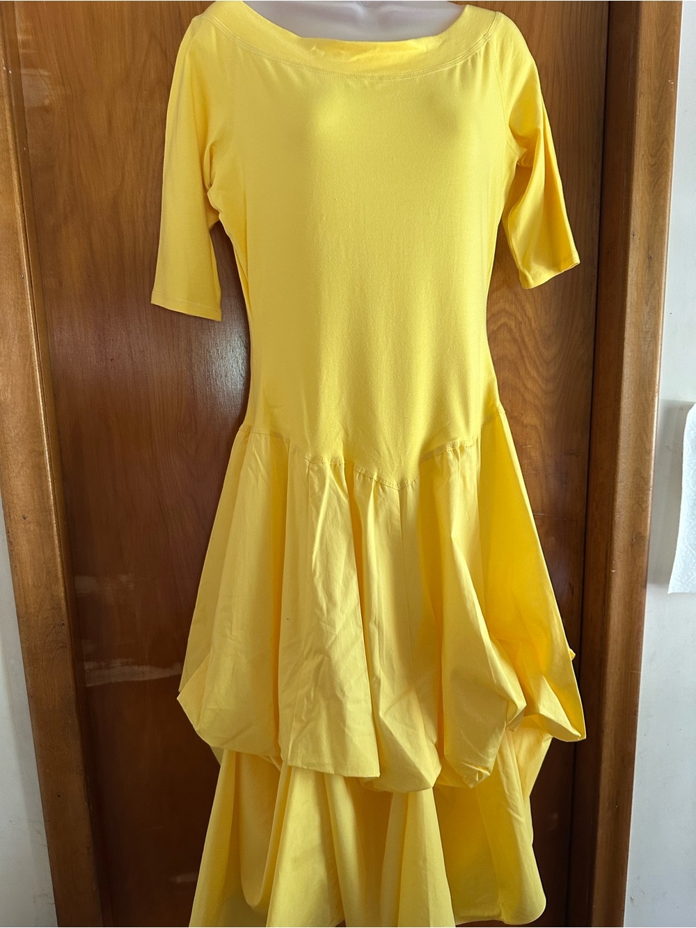 Silk Assets Vintage Yellow Drop Waist Flounce Dress NWT M